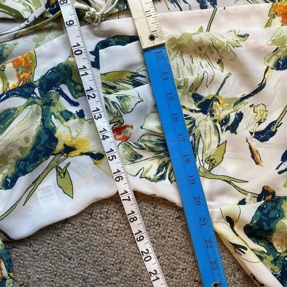 Active USA Duster Cardigan Coverup Tropical Floral Boho Summer Vacation Women M - Picture 2 of 6